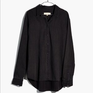 Madewell Denim Oversized Ex-Boyfriend Shirt black